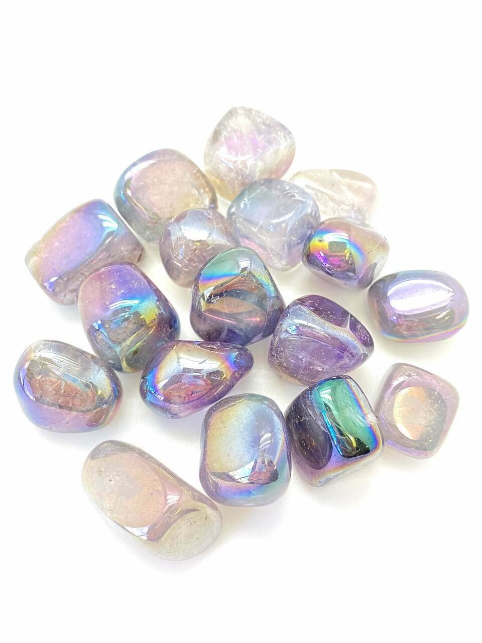 Pachamama Essentials Angel Aura Amethyst Tumbled - Healing Stone - Crystal Healing 15-25mm 1pc