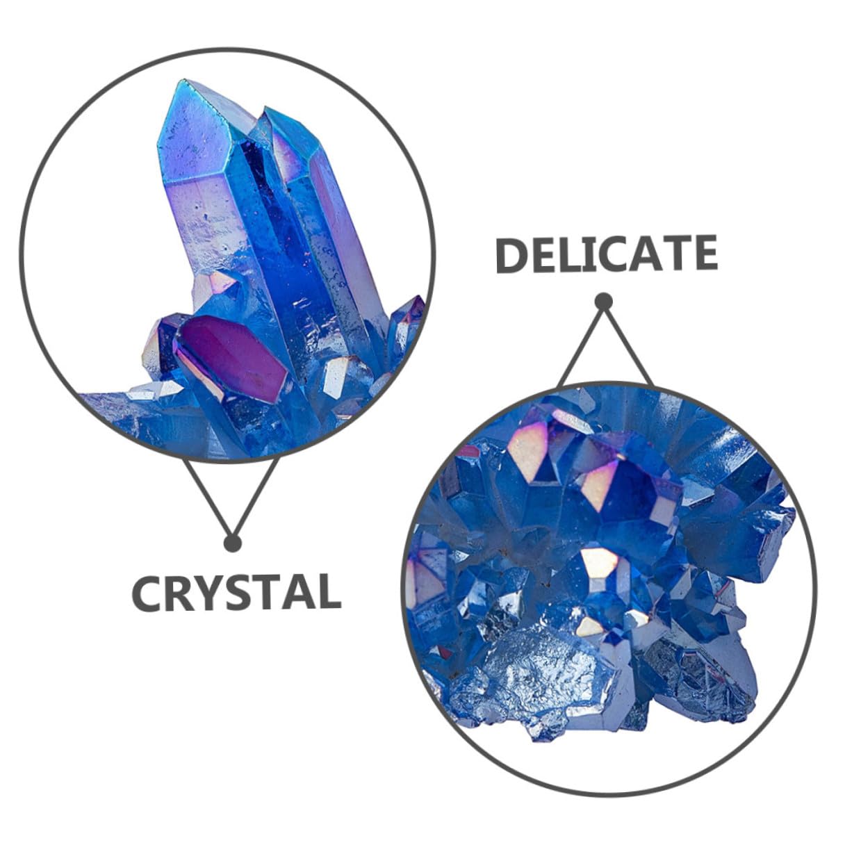 DECHOUS Natural Crystal Cluster Geode, Blue Raw Quartz Geode Crystal Cluster Stone Small Healing Crystals for Home Decoration, Healing, Meditation