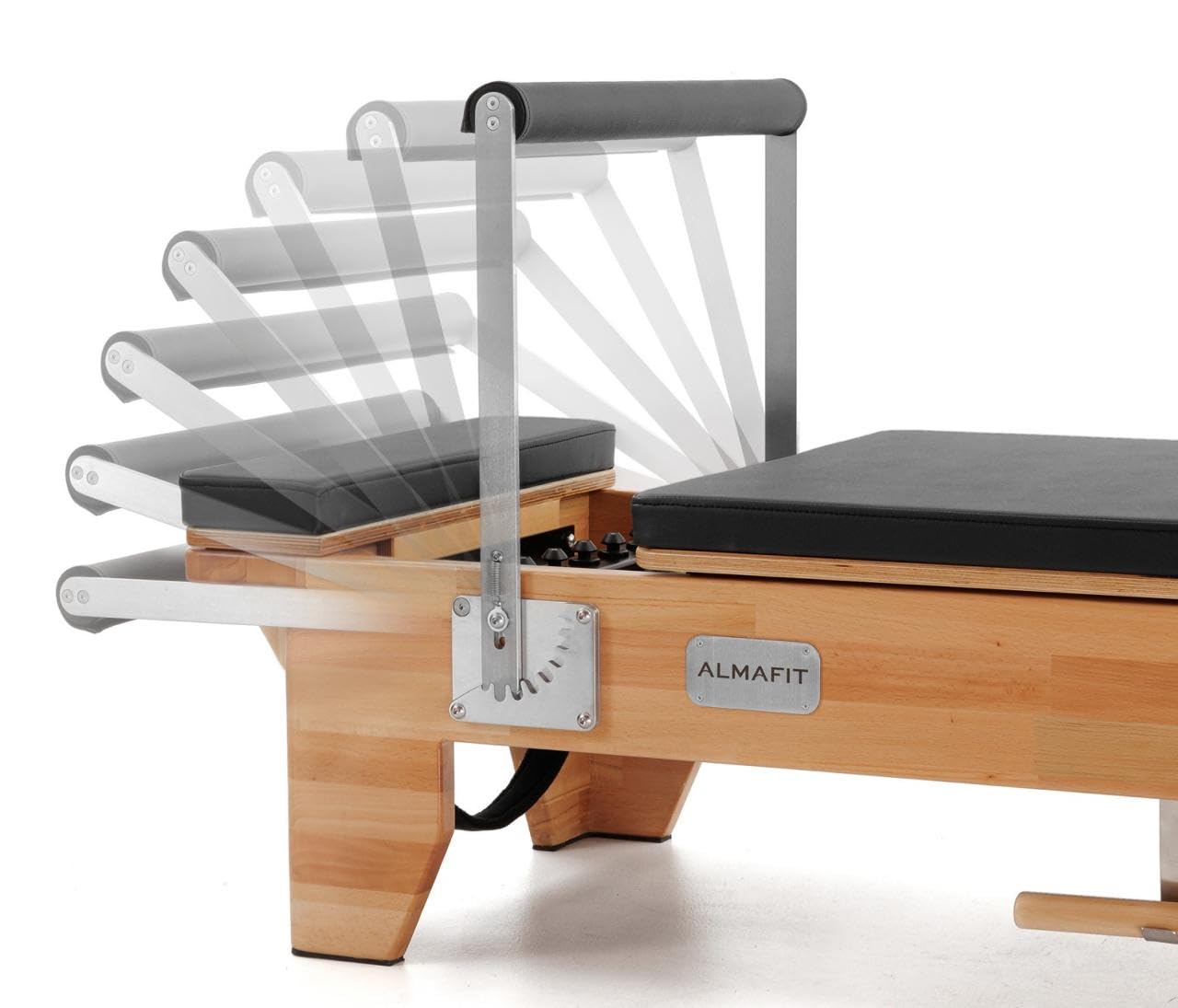 Pilates Reformer Machine with Sitting Box & Jumpboard – Adjustable Resistance, Durable Black PVC Upholstery – Ideal for Home or Studio Workouts