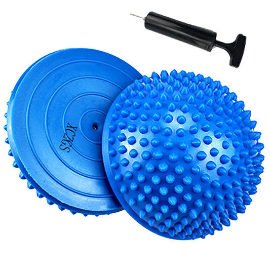 XCZGSW 2PCS Hedgehog Balance Pods, Pimples Pilates Ball, Half Spiky Fitness Domes for Kids Adults Sports, Foot Massage, Stability Training, Muscle Balancing Therapy, Motor Skills Yoga Gymnastics Exercise