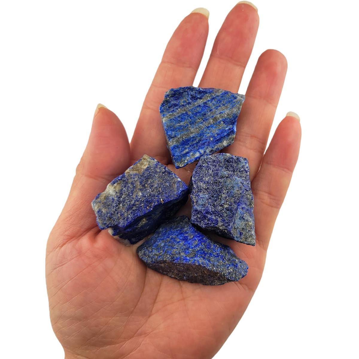 3-5Pcs Lapis Lazuli Natural Raw Crystals Rough Stones Rocks for Tumbling Polishing Cabbing Gemstones Crystals and Healing Stones for Wicca Reiki,Fountian Rocks for Decorations (Lapis Lazuli)