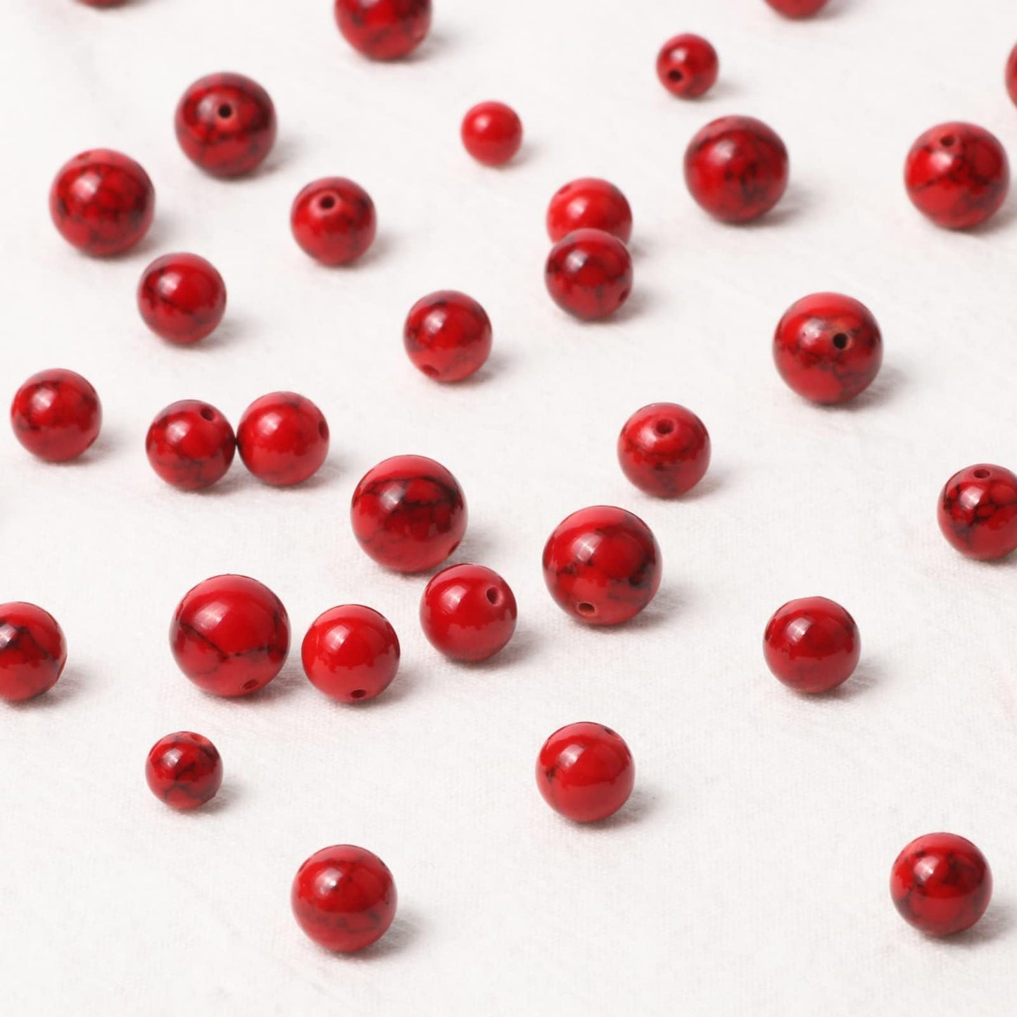 8mm Red Beads for Bracelets Turquoise Beads, Natural Stone Beads Gemstone Beads for Jewelry Making,DIY Bracelet Necklace About 45pcs