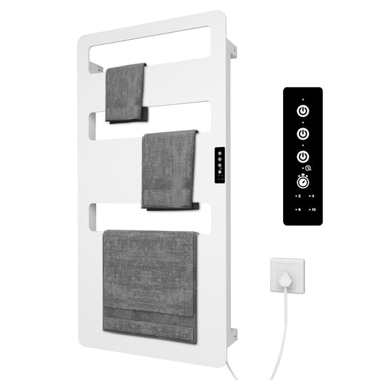 Evokor Towel Warmer with Timer for Bathroom, Heated Towel Rack Wall Mounted, Electric Towel Warmers, Bath Towel Heater, Bath Towel Dryer, Hardwired or Plug-in - 35 x18 inch