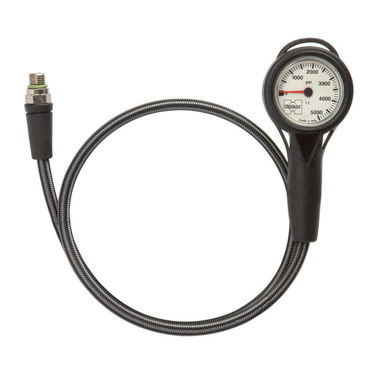 XS Scuba Highland Thin-Line Pressure Gauge - Complete (Imperial/Miflex Hose)
