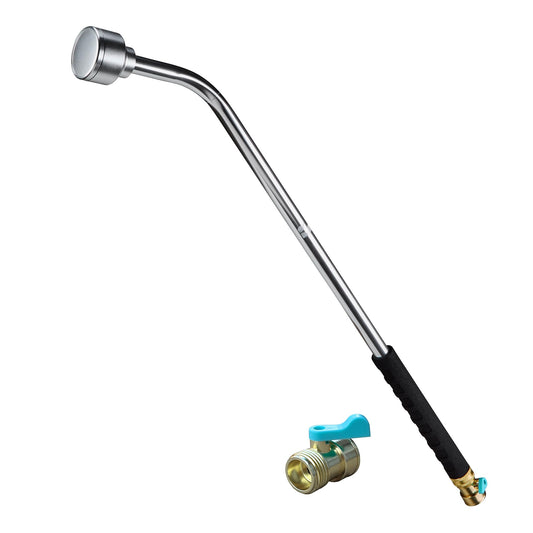 30 Inch Soft Rain Watering Wand 600003, Gentle Shower Spray, Heavy Duty Lightweight Metal Build, Comfort Grip, Flow Control Shut Off Valve, for Plants, Yards, Cars & Pets, by New England Garden Tools