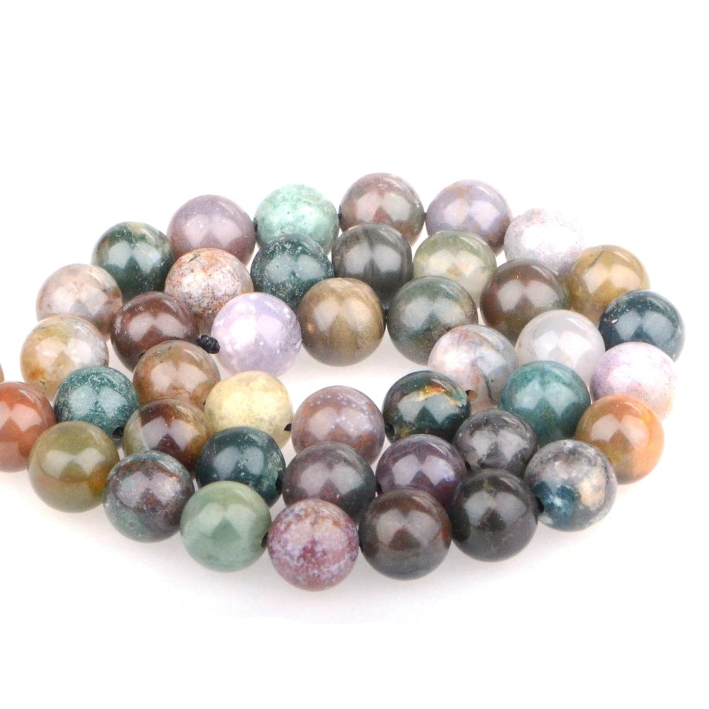 Bymitel 90 pcs Natural Genuine Real Round Loose Stone Beads Gemstone Spacers for Charm DIY Jewelry Making 15.5" per Strand 4mm (Indian Agate, 4mm)