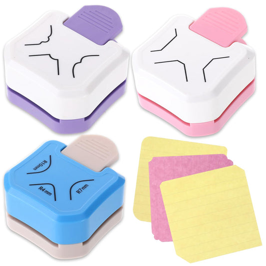 3 Pcs Corner Rounder Punch 3 in 1 Paper Corner Cutter (R4mm, R7mm, R10mm) Round Corners Cutter Rounder for Cardstock Envelope Laminate DIY Card Making Paper Crafts Scrapbook Supplies