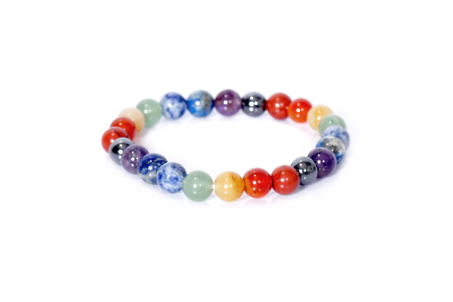 L PEDRA & CRYSTAL 8mm Natural Gemstone Seven Chakra Bracelet | Handmade Beaded Bracelet for Women & Men | Energy Balance & Everyday Wellness Jewelry