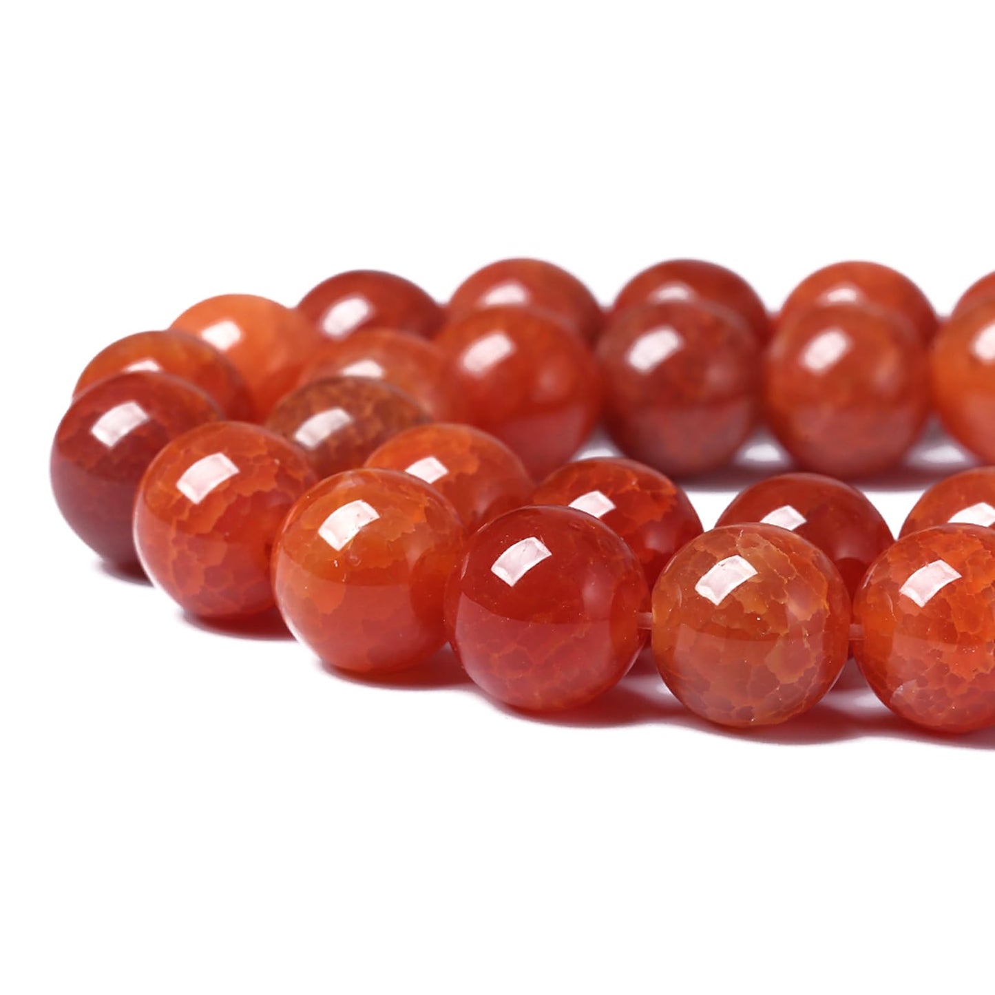 12mm 32pcs Natural Red Dragon Vein Agate Stone Beads for Jewelry Making Energy Healing Round Beads DIY Bracelet Necklace Accessories 15" (12mm, Red Dragon Vein Agate)