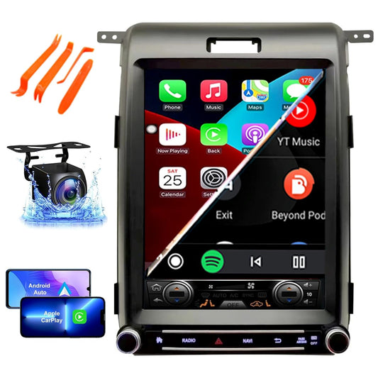liyidaing for Ford F150 2013 2014 Car Radio Upgrade Android 13 Stereo Replacement 12.1inch Touch Screen 8core CPU Tesla Vertical Screen Style Support Carplay and Android Auto DSP 5G WiFi