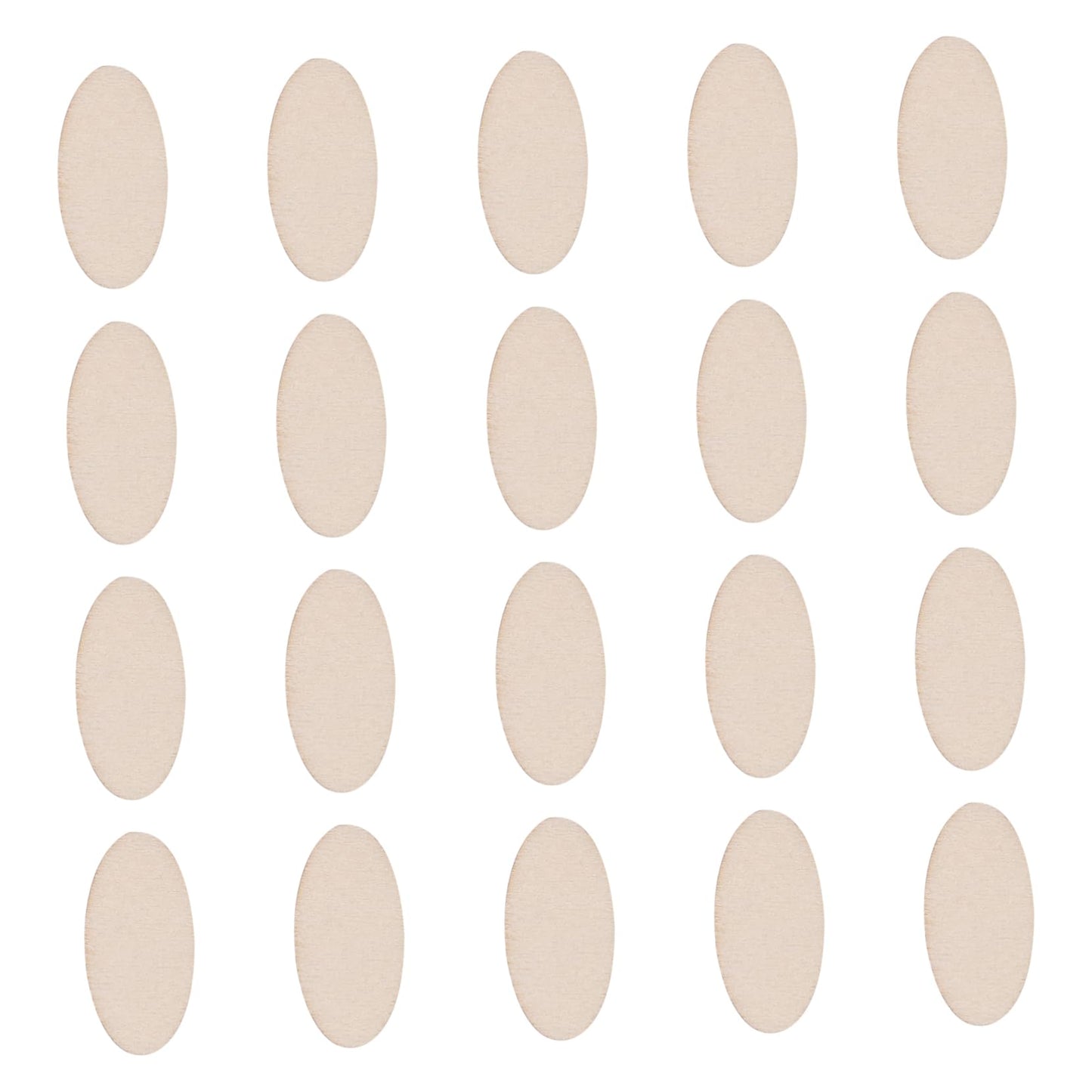 NUOBESTY 200pcs Unfinished Wood Oval Slices Natural Rustic Wooden Cutout Oval Wood Pieces Tag for DIY Craft Wedding Centerpiece Christmas