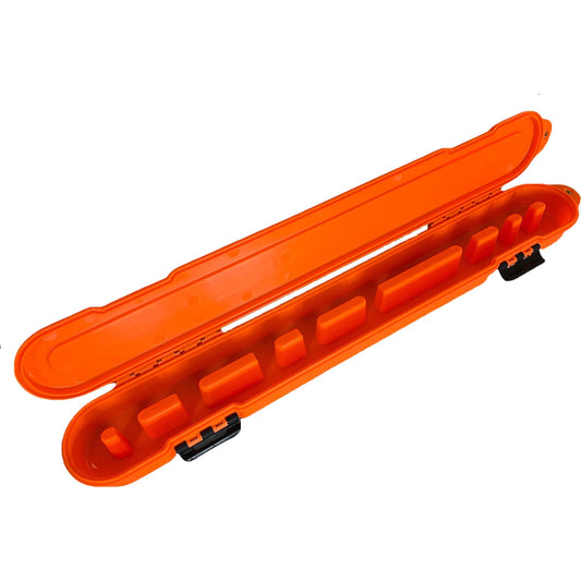 Original Chainsaw Chain Storage - Universal Portable Saw Chain Holder Case For all Chains up to 20” Inch Blades - Can Stack 2 Inches Deep, Fits a Minimum of 8 Chains, Made in USA - Orange
