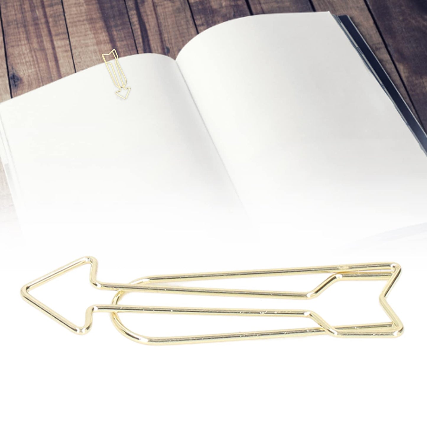 CYTGOUPER Small Gold Paper Clips 100 Pcs: Arrowhead Shaped Paper Clips with Clear Box,2in Decorative PaperClips Small for for Fun Office Supplies College Gifts Wedding Decoration
