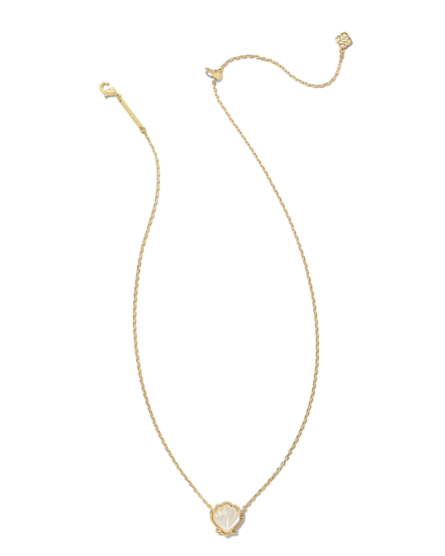Kendra Scott Brynne Shell Short Pendant Necklace, 14k Gold-Plated Brass, Ivory Mother Of Pearl, Fashion Jewelry for Women