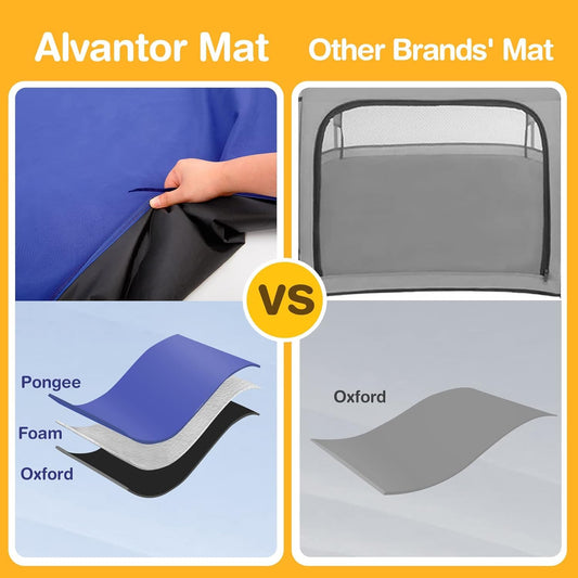 Alvantor® Baby Playpen Pop Up Play Yard 84"x84"x44”Large Mesh Kids Toddler Play Pen Indoor & Outdoor Safe Space Foldable Lightweight Mosquito Playpen Canopy for Infants Toddlers Pets, Navy