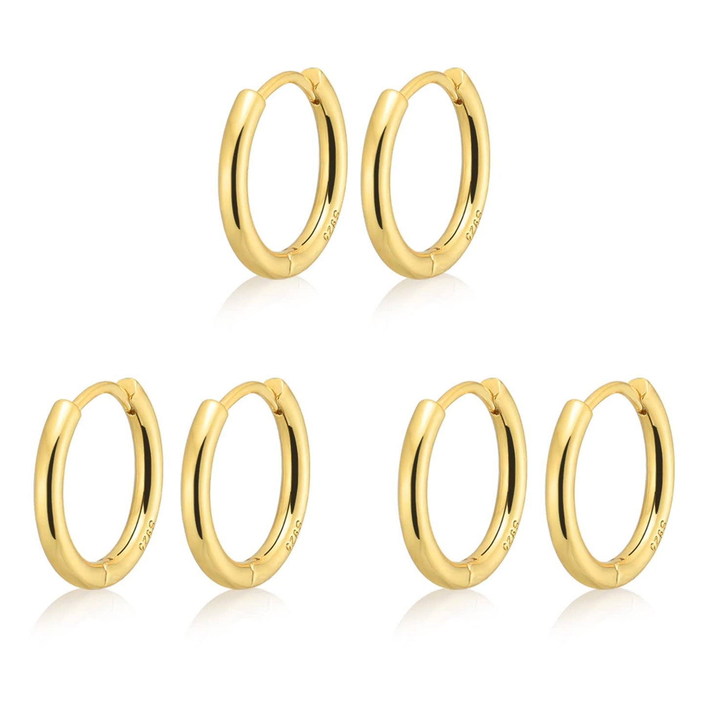 Gokeey Small Gold Huggie Hoop Earrings for Women 14K Gold Plated Lightweight Hoop Earrings Set for Women Hypoallergenic Earrings Gifts