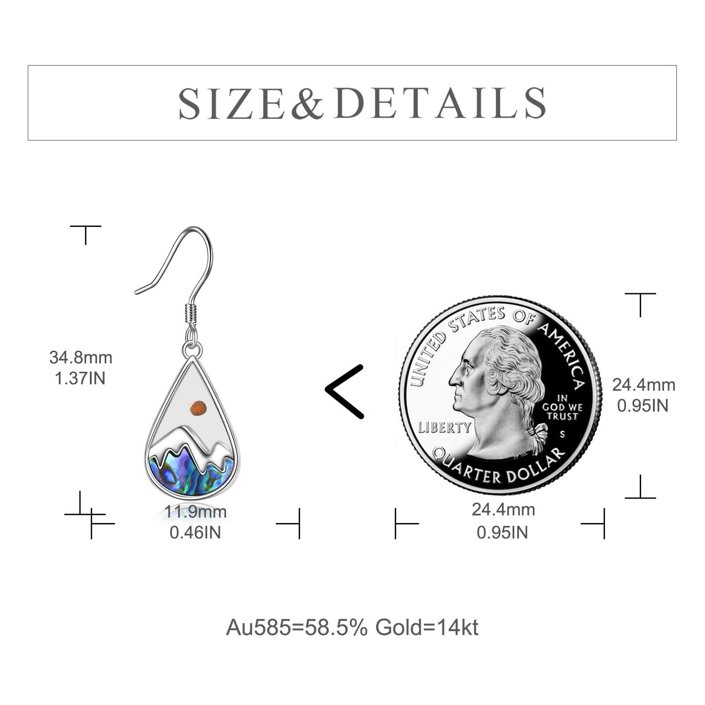 AOBOCO Mustard Seed Earrings 925 Sterling Silver Teardrop Dangle Earrings Christain Faith Mustard Jewelry Gifts for Women Mom Friends (Teardrop Mountain Earrings)