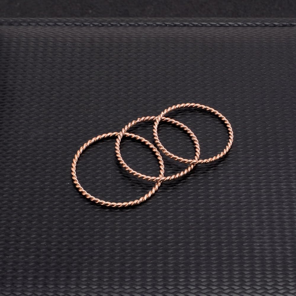 LIU JUN Copper Tensor Ring For Women, Pure Copper Tensor Solid Twisted Handmade Health Rings Set For Women Men Fashion Energy Jewelry Gifts (pure copper, 6)
