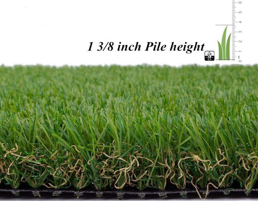 ALTRUISTIC Artificial Grass 3FTX5FT(15 Square Feet), Realistic Fake Grass Deluxe Turf Synthetic Thick Lawn Pet Turf, 1 3/8” Height, Outdoor Decor, Customized