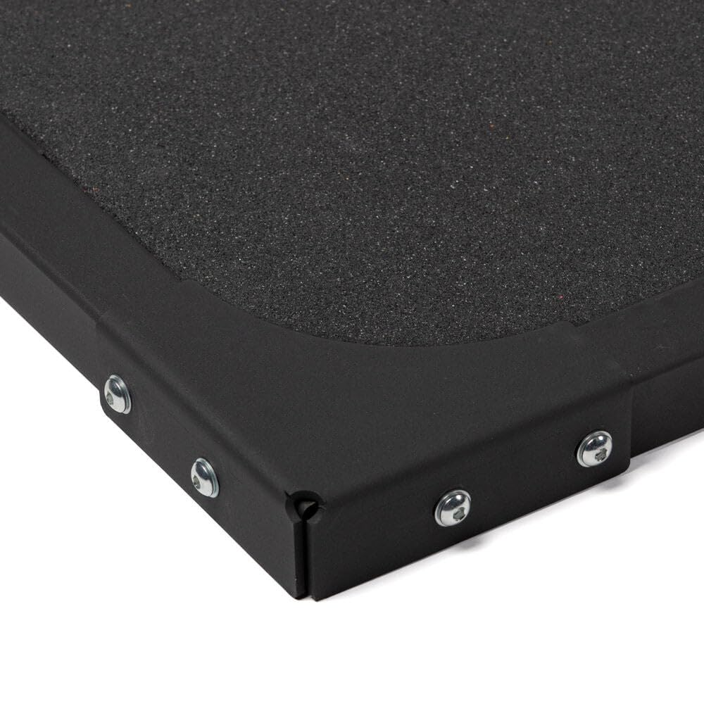 Titan Fitness Half Deadlift Platform, 8FT x 4FT Bolt-Together Steel Frame with 4 Pack Rubber Tiles, Olympic Strength Training Dedicated Lifting Space, Protects Floor, Weights, Bar, Includes Band Pegs