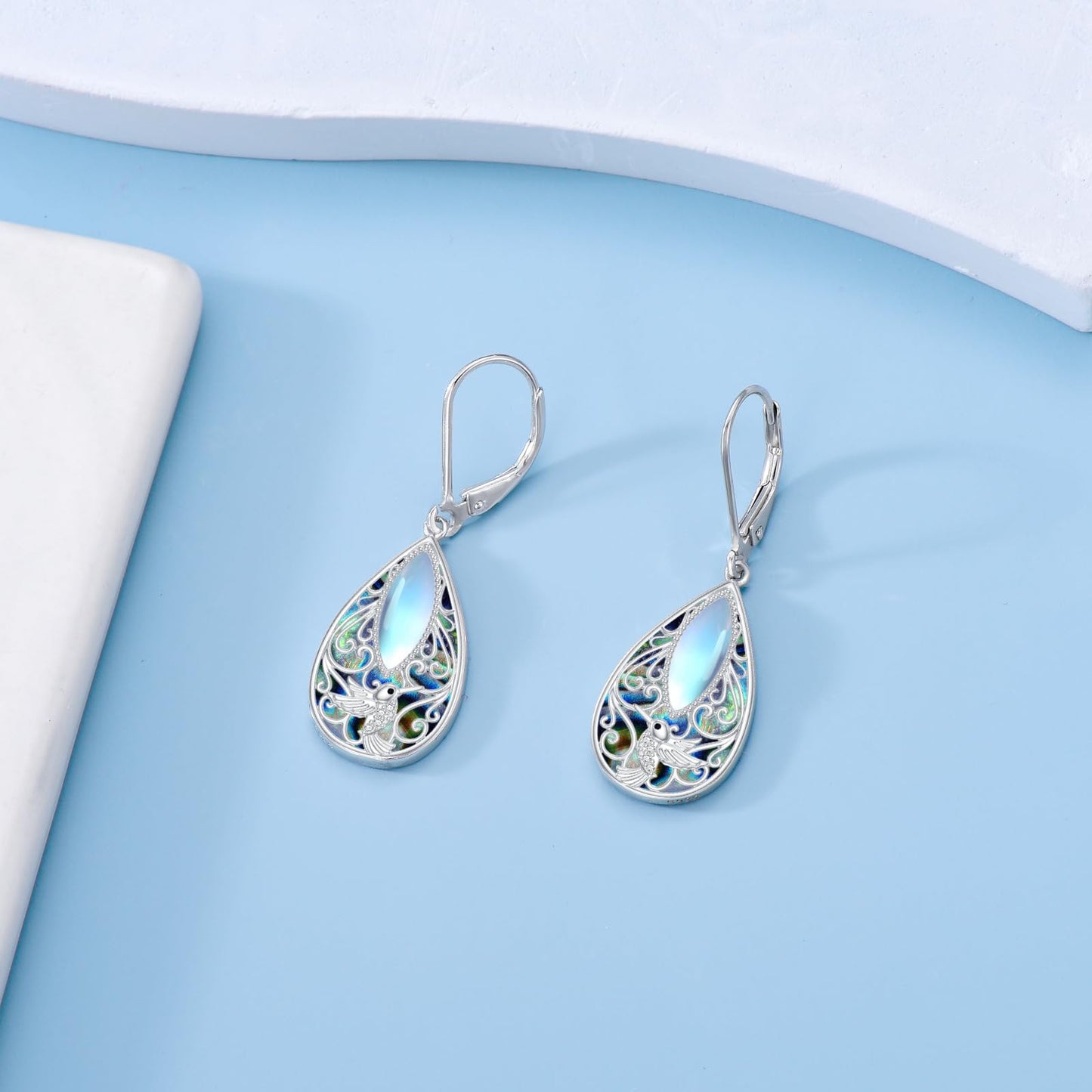 Hummingbird Filigree Earrings Sterling Silver Hummingbird Drop Dangle Earrings Filigree Leverback Earrings Jewelry Gifts