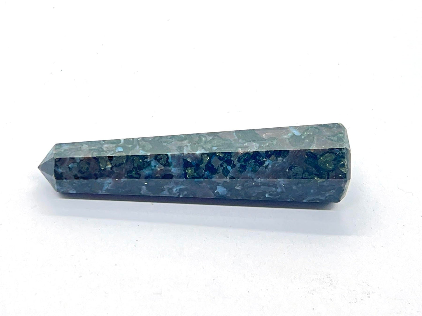 WholesaleGemShop 3 Inch Gemstones INDIGO GABBRO Obelisk Tower Jumbo Facet Aura Rock Crystal Natural Polished Earth Wand Spirit