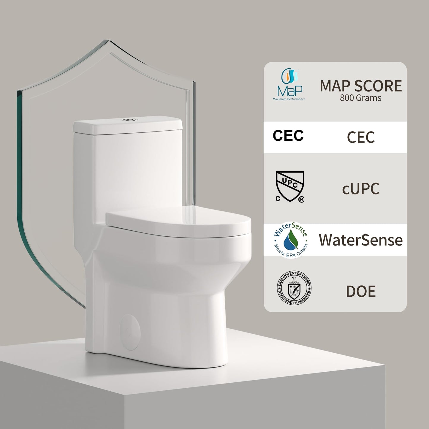 DeerValley Compact One Piece Toilet with Comfortable Seat Height Modern Standard Toilet for Small Bathroom Dual Flush 1.1/1.6 GPF Powerful & Quiet 12'' Rough-In Skirted Toilets