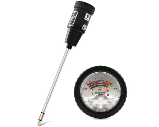 YXFV 2-in-1 Soil PH Tester Gardening Tool, Soil Moisture & Light Meter with Long 11.6’’ Probe, No Battery Needed, for Garden, Lawn, Farm, Indoor & Outdoor Plants Care