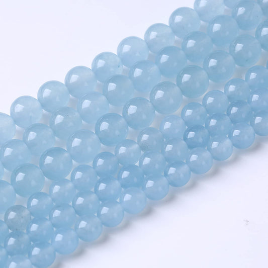 45PCS 8MM Natural Cyanihalite Loose Stone Beads for Jewelry Making DIY Energy Stone Healing Power Bracelet 15"