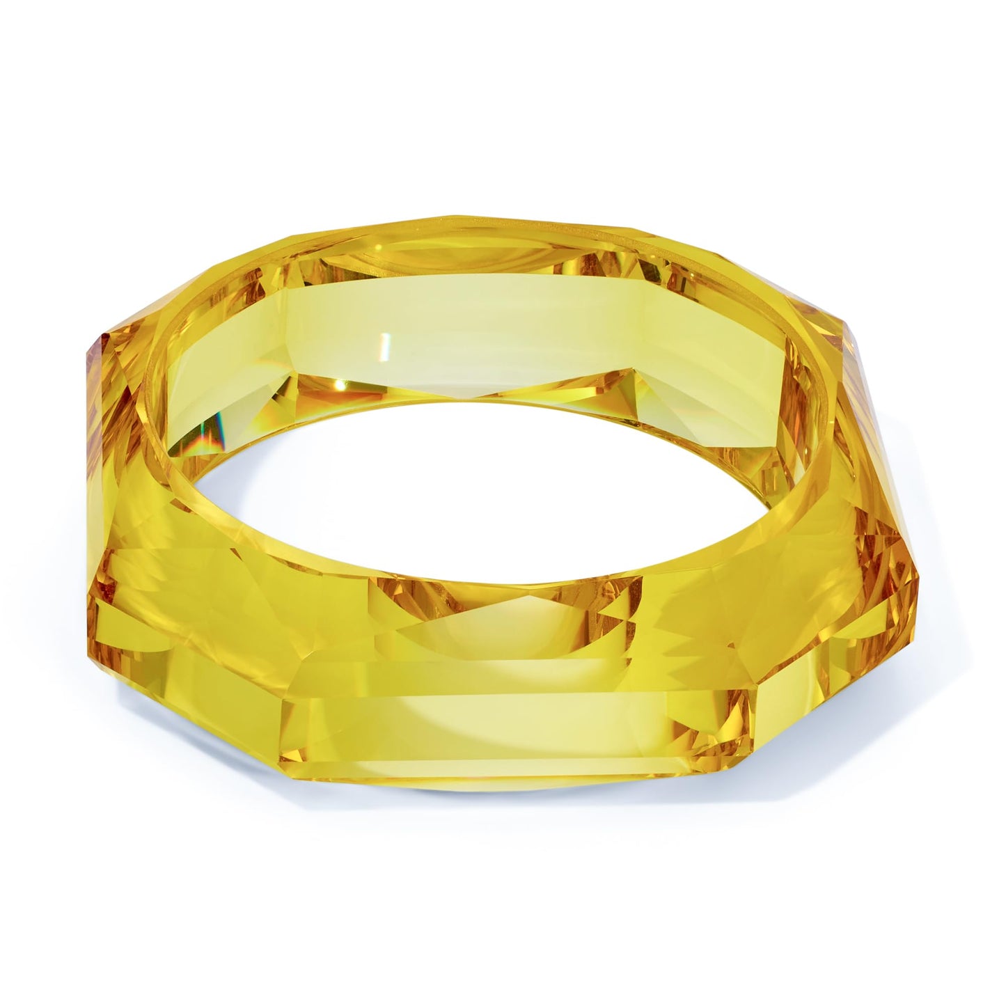 HUAYUNFANG Clear Acrylic Resin Bangle Bracelet for Women Yellow Transparent Acrylic Bracelet Geometric Squre Acetate Plate Bangles Jewelry