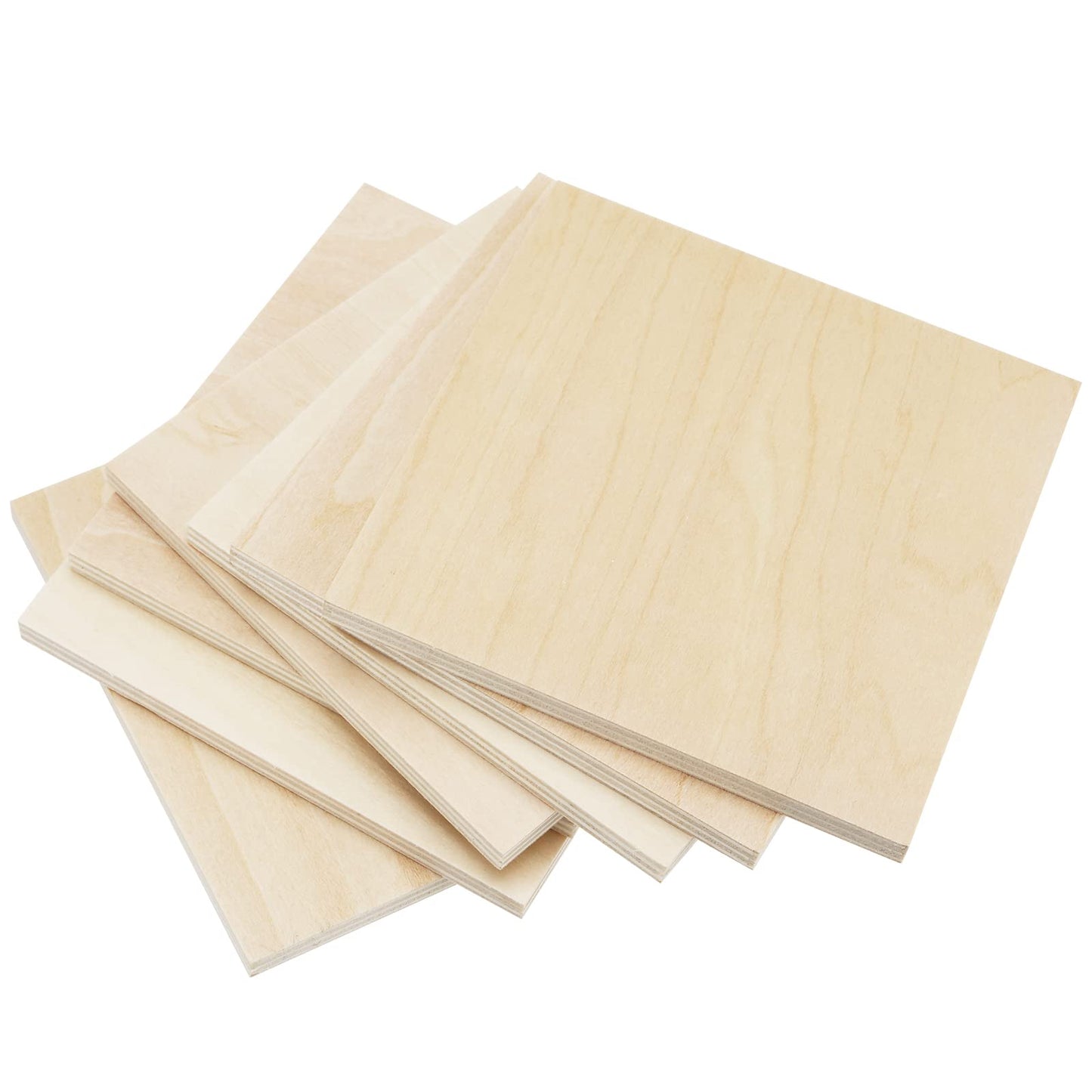 SINJEUN 30 Pack 4 Inch Unfinished Wood Square, 1/4 Inch Thick Wood Discs Blank Wooden Cutouts for Crafts, DIY Projects, Door Hangers, Signs, Christmas Decor