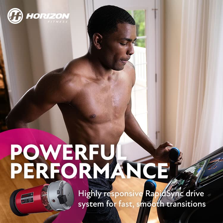 Horizon Fitness 7.4 AT Studio Series 3.5 HP Smart Treadmill with Bluetooth and Incline, Heavy Duty Folding Treadmill 350lbs Weight Capacity, Pro Running Machine for Home Exercise and Running with Apps