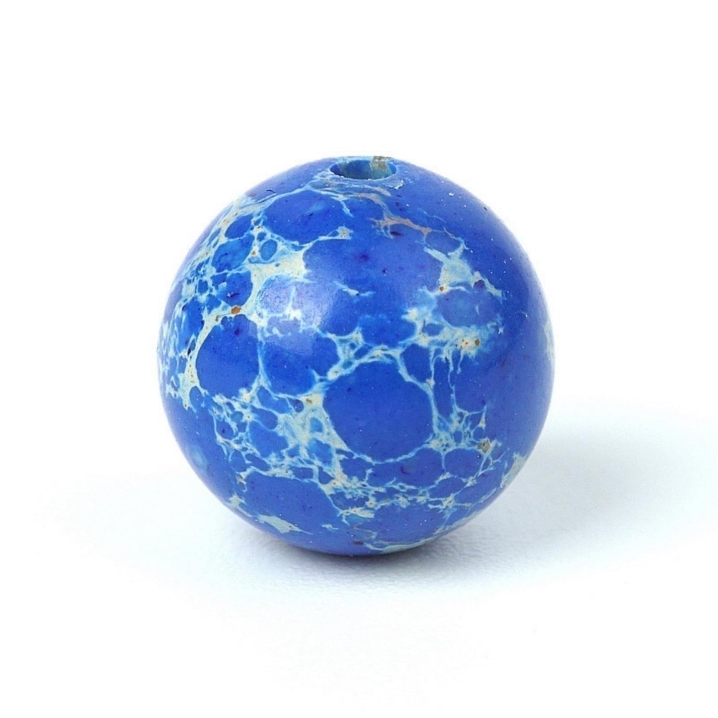 100Pcs Natural Stone 6mm Dark Blue Imperial Jasper Round Loose Gemstone Energy Healing Beads Hole Size 1mm DIY Smooth Beads for Bracelet Necklace Earrings Jewelry Making