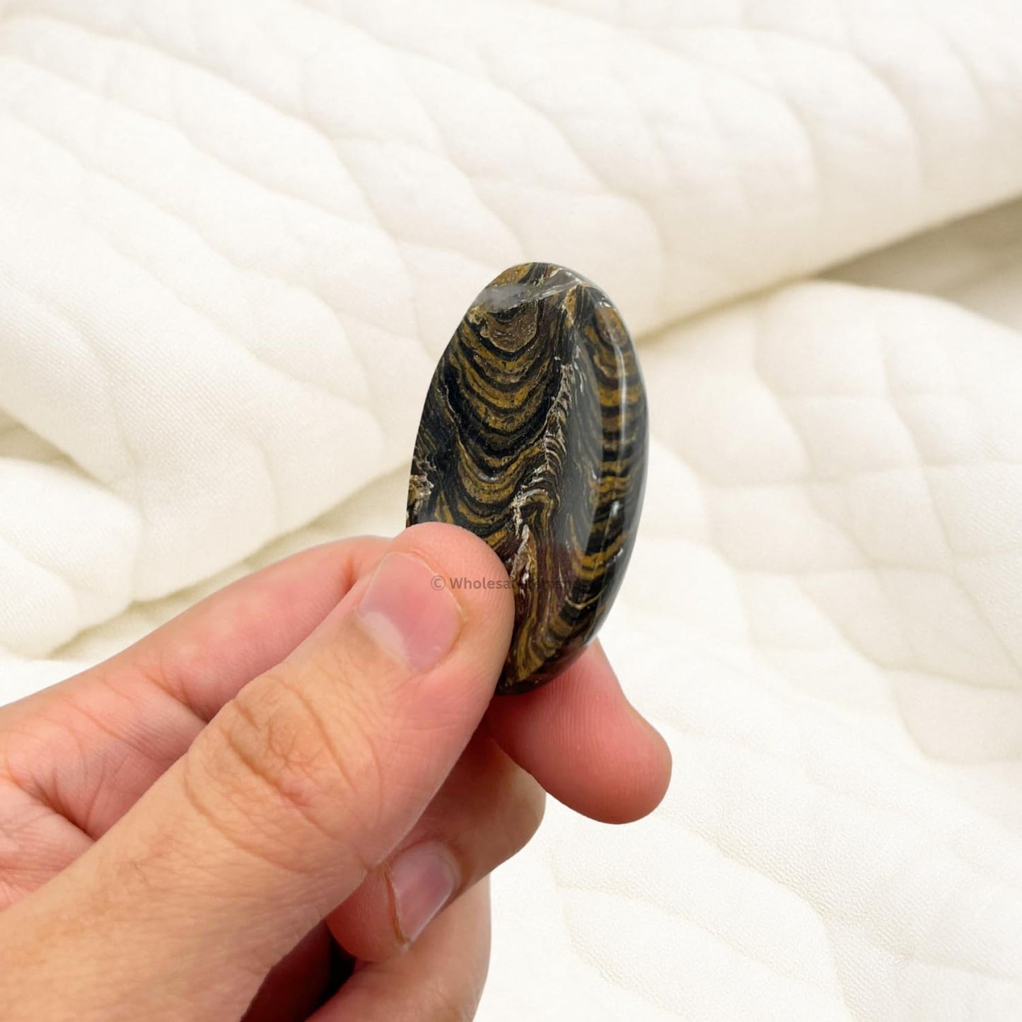 GEMSCITE Stromatolite Thumb Worry Stones Metaphysical Gemstone Crystal Healing Reiki Men Women Gift FENG Shui Positive Energy Love Wellness Palm Stones Wicca Powerful