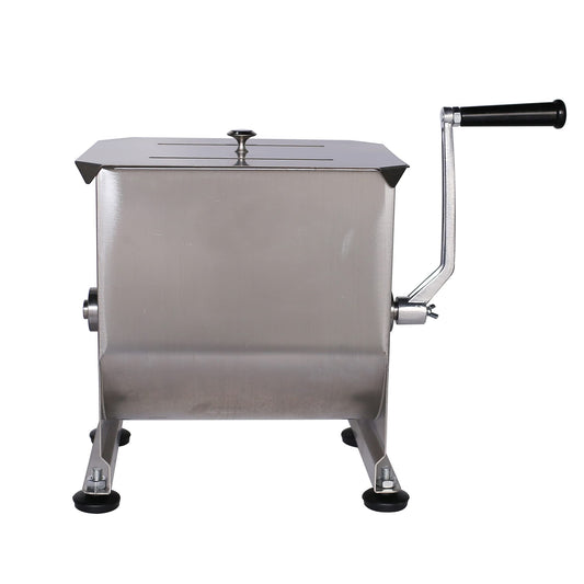CMI Commercial Stainless Steel Manual Meat Mixers with Lid,16.5Lb/10L Tank,(Mixing Maximum 15-Pound for Meat),Sausage Mixer Machine Meat Processing Equipment With Gear