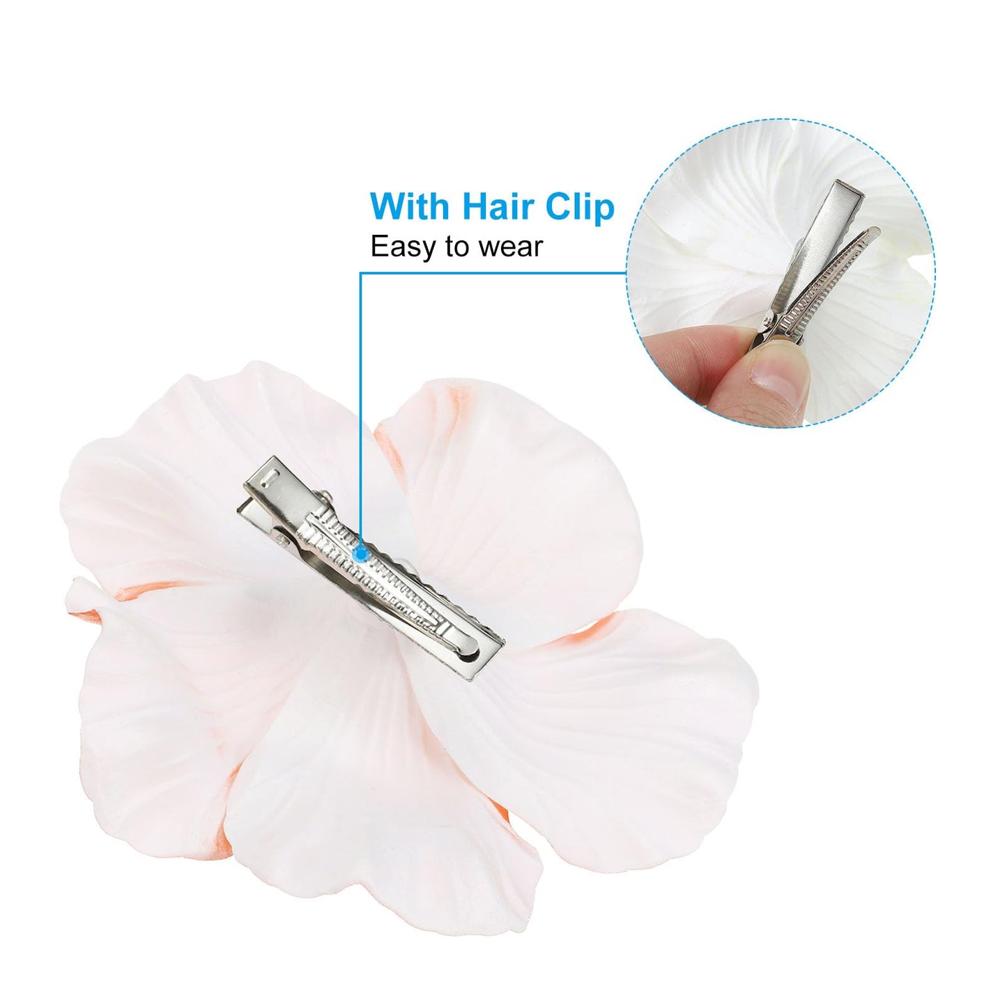 PATIKIL Hawaiian Hibiscus Flowers, 16 Pack Artificial Flowers Hair Clip DIY Foam Hibiscus Flower for Tabletop Decoration Party Favors Supplies, Orange