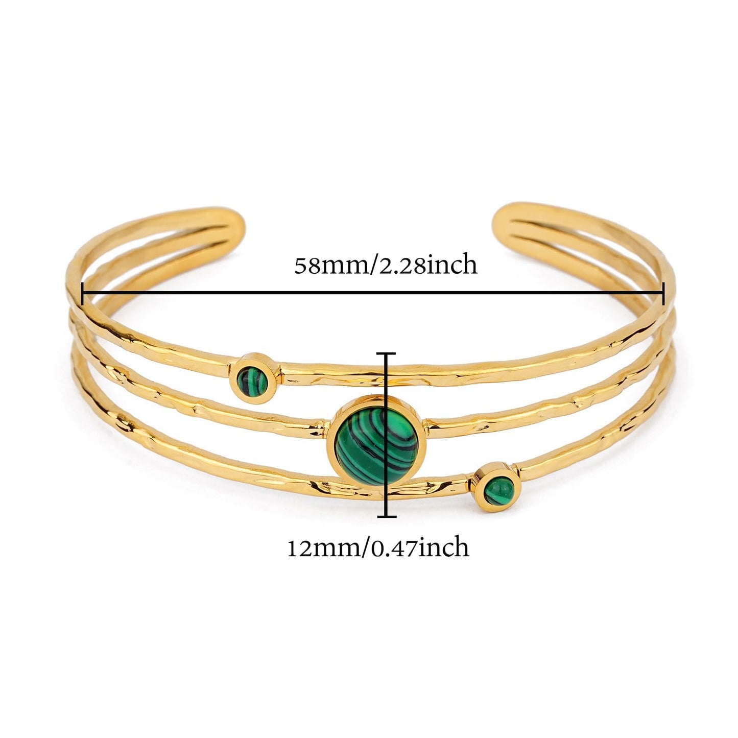 TaYolnFaSo Natural Stone Cuff Bracelets for Women 18k Gold Plated Adjustable Open Wide Cuff Bracelet Jewelry Valentine's Day Gifts for Wife Girlfriend Mother