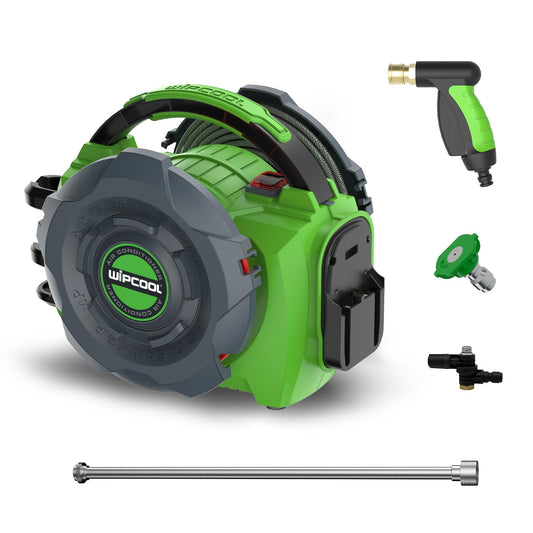 WIPCOOL Portable HVAC Cordless Coil Cleaning Machine, 18V Lithium-Ion 80W Electric Pressure Washer Jet Cleaner, Flow Rate 4L/min 44-73/102-145 psi Dual Pressure