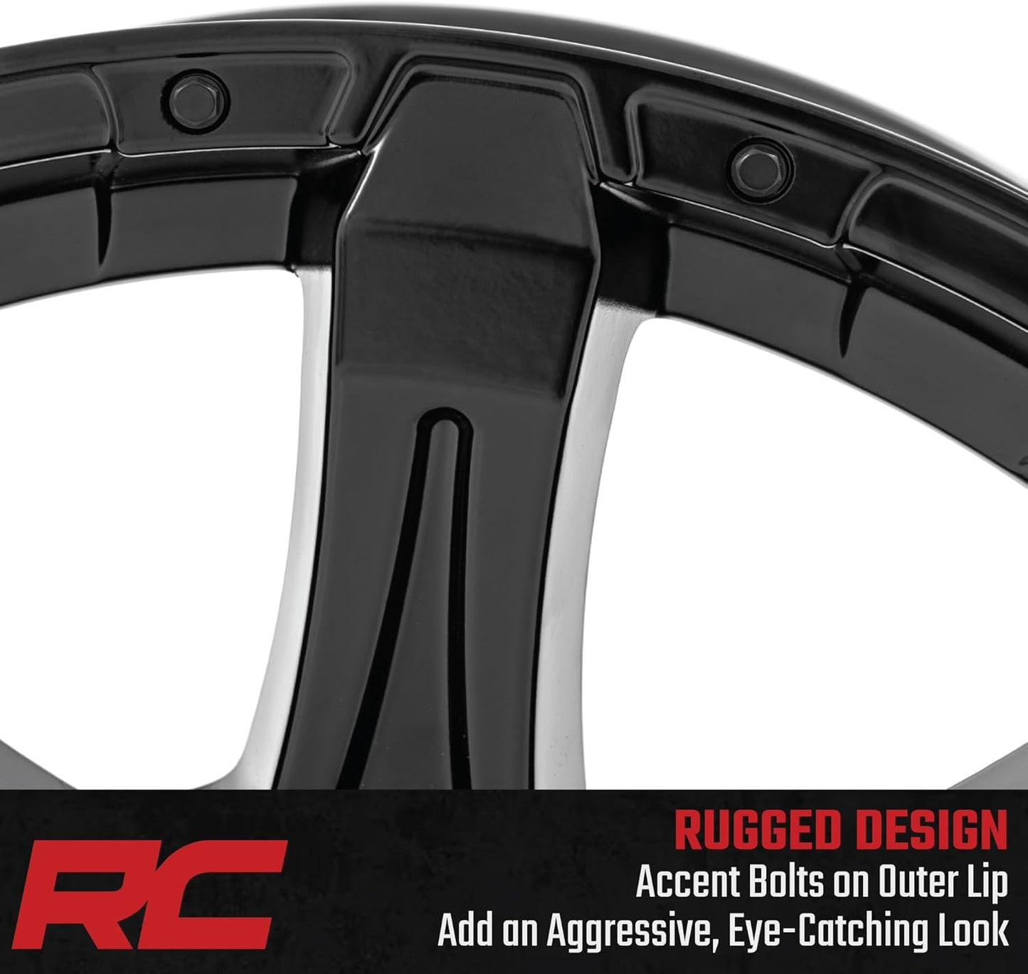 Rough Country 81 Series 20x9 Wheel - 8x180mm Bolt Pattern, +0mm Offset, One-Piece Aluminum, Semi-Gloss Black Off-Road RIm for Trucks, Jeeps, SUV