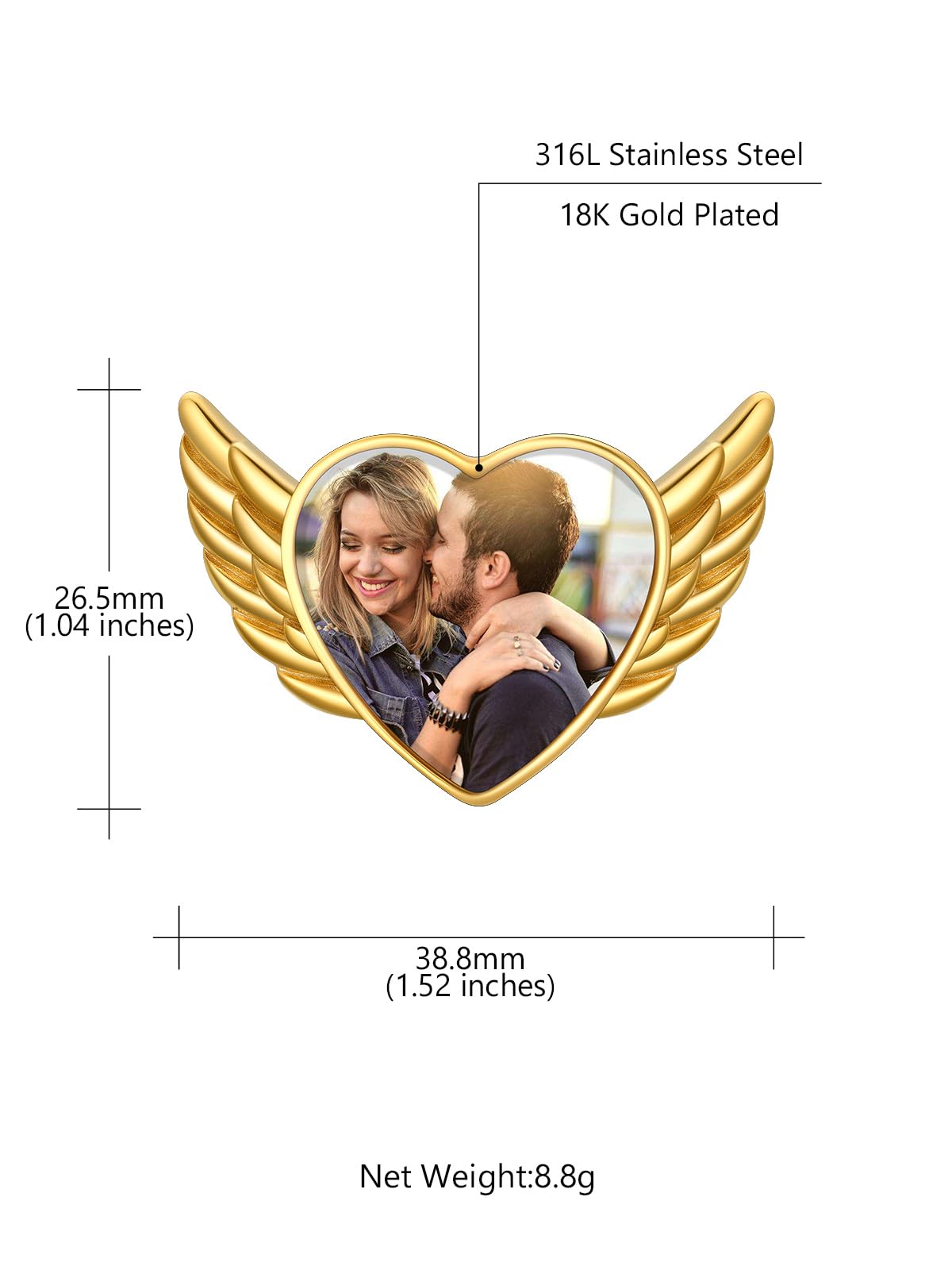 Custom4U Personalized Picture Brooch for Bride Wedding Bouquet Pin with Photos Women Birthday Brooch Funeral Memorial for Men Father Mother Grooms(With Gift Box)