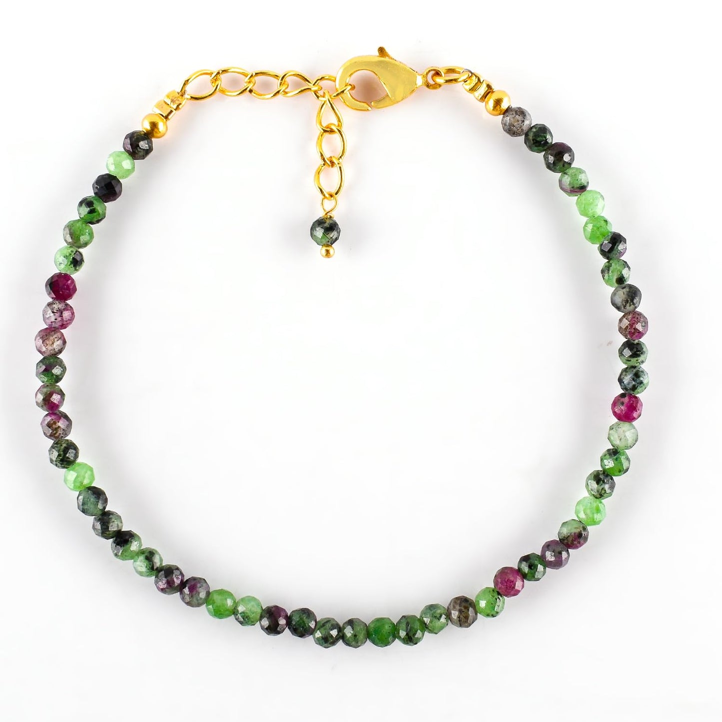 Natural Ruby Zoisite Gold Bracelets For Women, Dainty Gemstone Jewelry, Birthstone, Chakra Healing Energy Crystals, 14k Gold Plated Chain 8 inch Adjustable, Birthday Gifts For Women