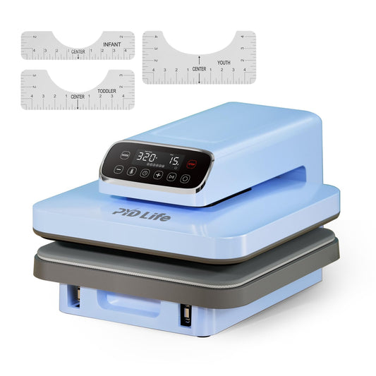 PYD Life 120 V Auto Heat Press Machine for T Shirts 15" x 15" Touch Screen Light Blue Smart Heat Press for Sublimation Blanks Ornaments Frames Bags Sublimation DTF Vinyl Printing
