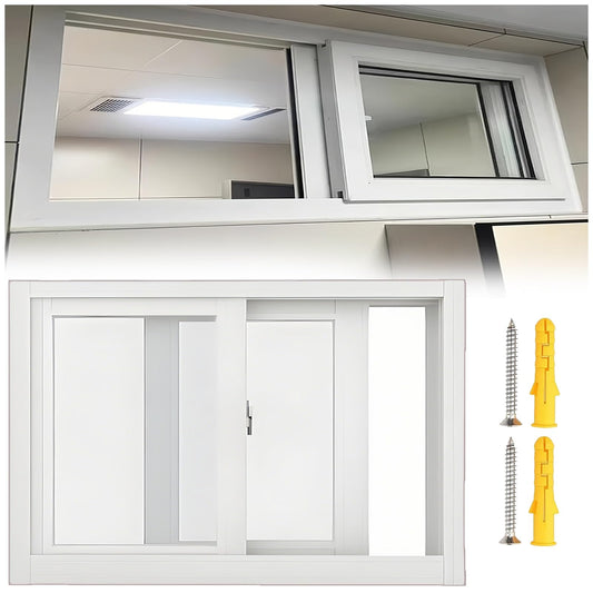 Basement Sliding Window, Push-Pull Lock, Ventilation & Natural Light for Replacement Window, Shed, Garage, Barns(White,31x12in/79x30cm(WxH))