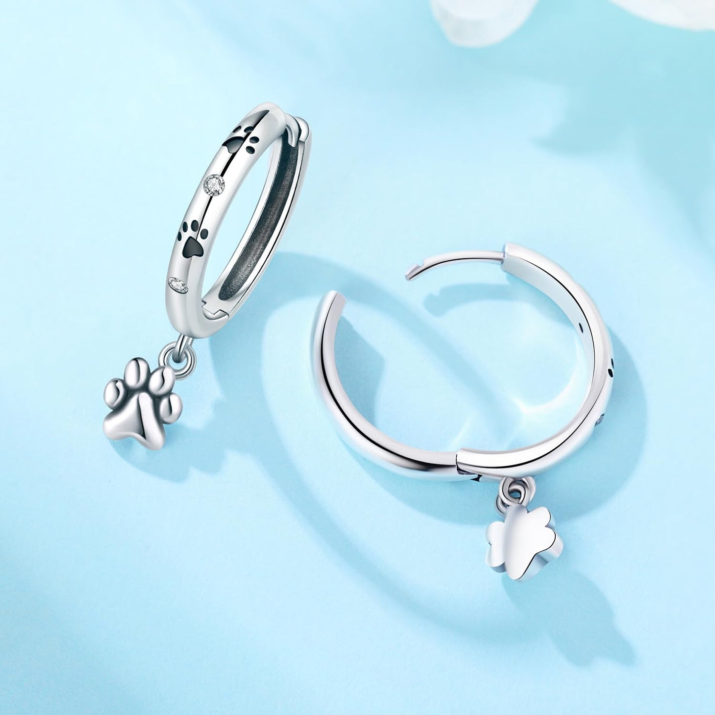 Cycuff 925 Sterling Silver Hoop Earrings Colorful Cubic Zirconia Jewelry Drop Earrings for Women Set Earring Presents for Her