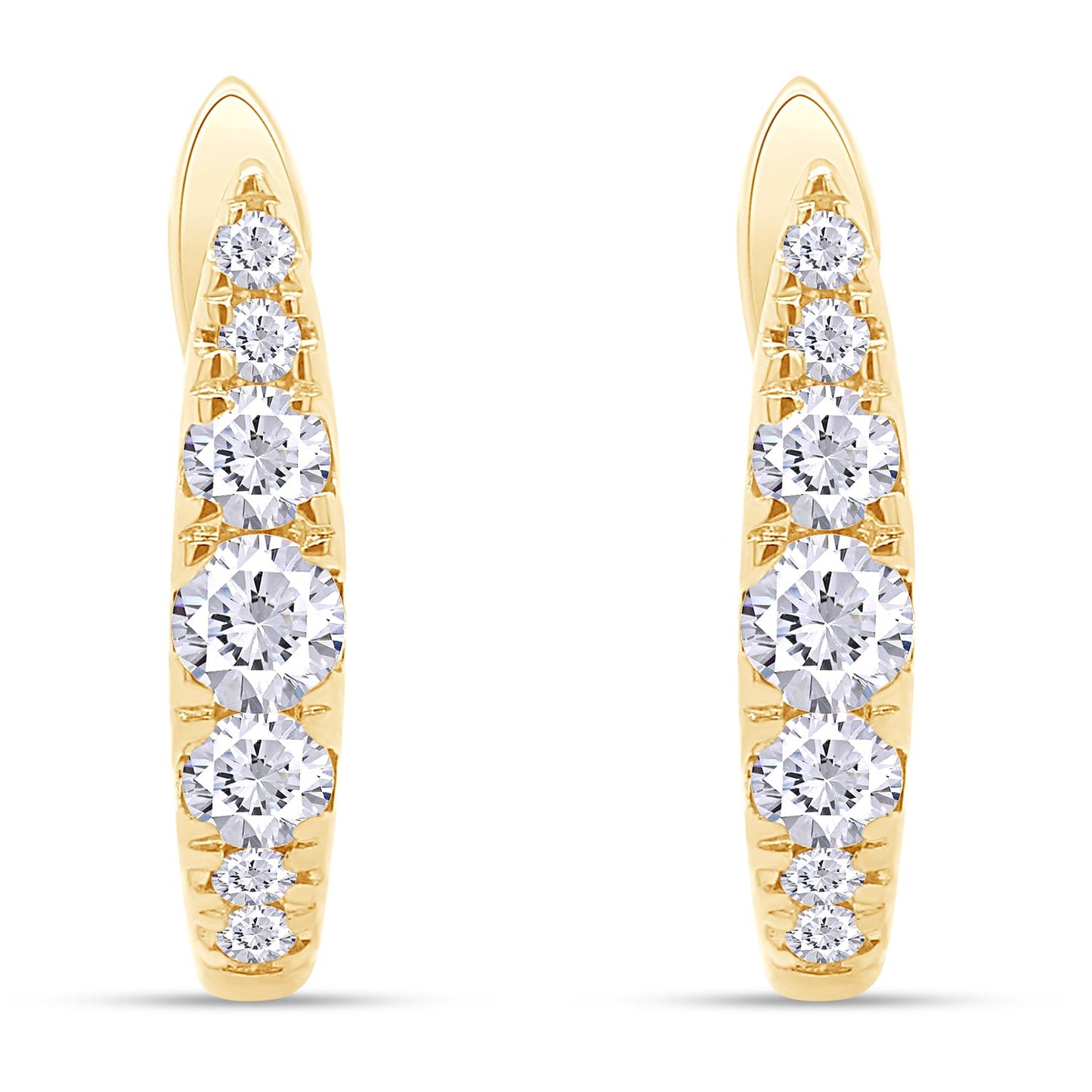 Huggie Hoop Earrings for Women Round Lab Created Moissanite Earrings for Her in 14K Yellow Gold Over Sterling Silver Jewelry
