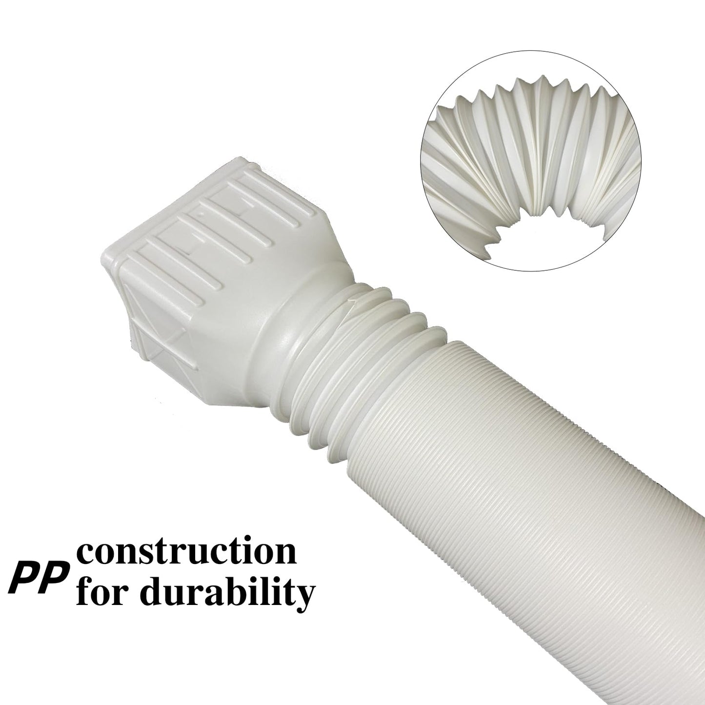 2 Pack Flexible Rain Gutter Downspout Extensions,Drain Downspout Extender,Gutter Extension Flexible,Down Spout Drain Extension Pipes,Extendable from 21 to 60 Inches (Brown)