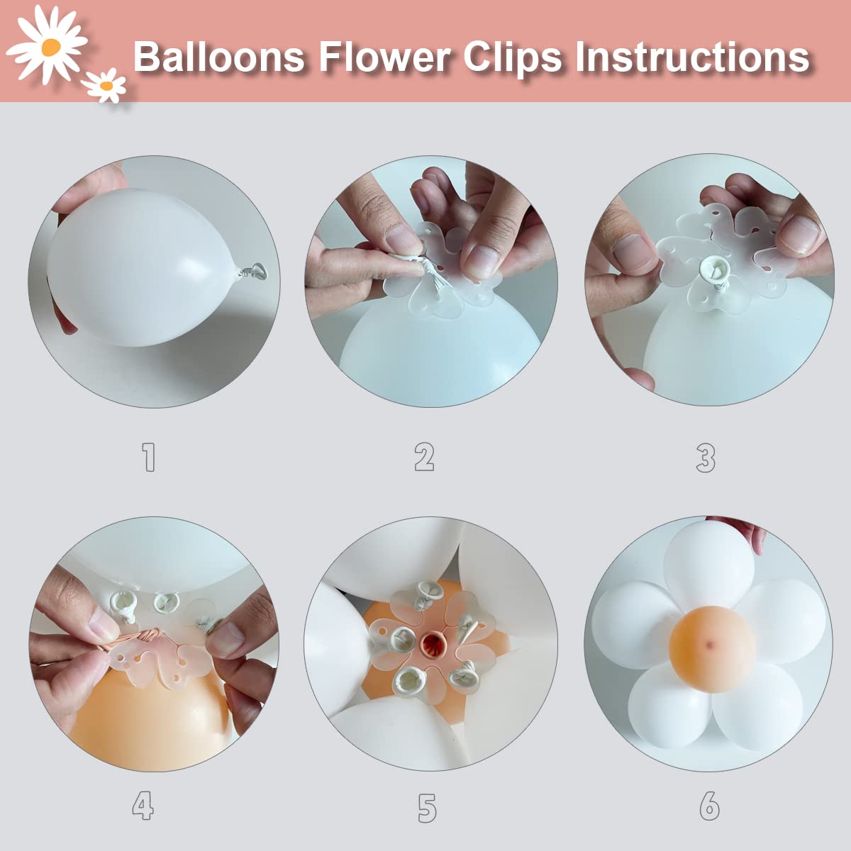 Boho Daisy Balloon Garland Retro Dusty Pink Blush Nude Light Pink Pastel Orange White Balloons Rose Gold Confetti Balloon Arch Kit for Baby Shower Wedding Birthday Party Decorations