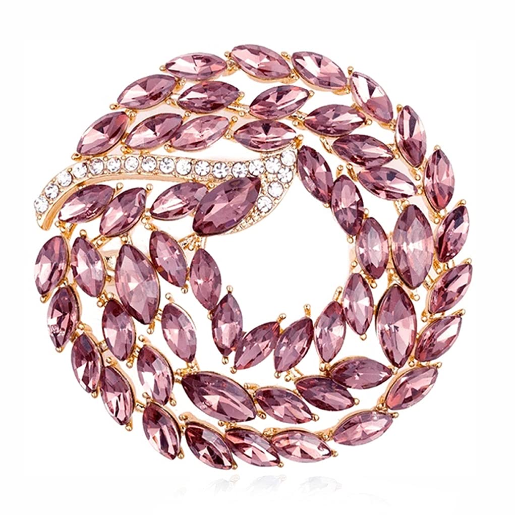 Women Brooch Pins Girls Fashion Purple Flower Gold Jewelry