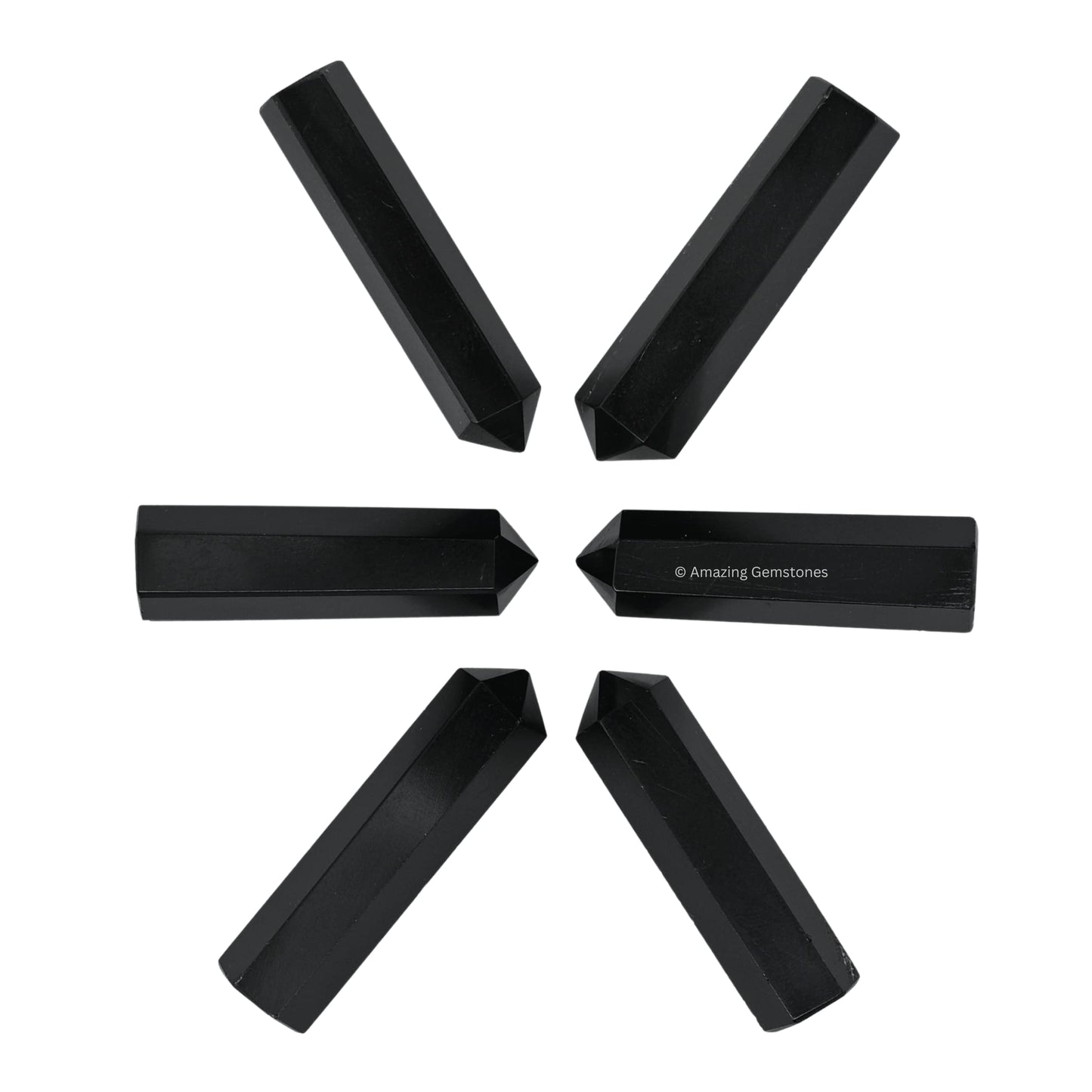 Amazing Gemstone Black Obsidian Crystal Points Bulk Healing Crystals and Stones - Pack of 3 Single Terminated Healing Wand Point Bulk Crystals for Crafts, Crystal Grid, DIY Work - Premium Crystals