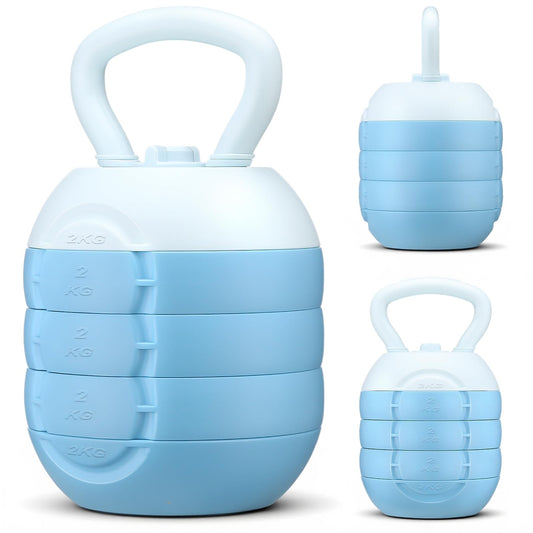 JolliLudo Adjustable Water Filled Kettlebell 5/8/13/17/22 lb Water Filled Kettlebells Weights Set for Home Gym, Kettle Bell Sets for Women at Home and Cross-training Exercise (Blue)
